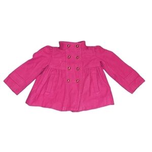 Gap baby Gap toddler 3T wool blend pink coat with gold buttons